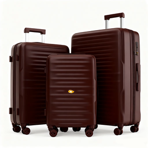 OEM 대용량 수트케이스 클래식 세로 스트라이프 하드사이드 러기지 확장형 여행 트롤리 가방 풀 디렉션 휠 포함 - Product Image 6