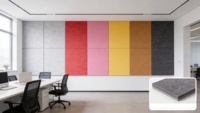 Panneau acoustique en feutre PET ignifuge de 9 mm, panneau mural insonorisant en fibre de polyester pour bureau et studio, livraison directe d'usine