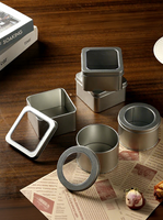 Boîte à gâteau en fer blanc avec fenêtre pour Tiramisu, emballage alimentaire en fer blanc, pot personnalisable en gros, cadeaux d'affaires sur mesure