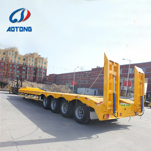 Semi-<span class=keywords><strong>remorque</strong></span> à plateau surbaissé 3 essieux 60-80 tonnes en acier haute résistance pour le transport de grues et de machines - Product Image 4