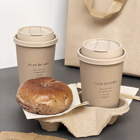 Gobelets en papier kraft à double paroi jetables de 8 oz avec logo personnalisé gobelets en papier à double paroi avec estampage à chaud à emporter pour café et boisson avec couvercle
