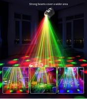 Mini projecteurs LED à tête mobile en cristal, laser RGB activé par le son, projection de Noël, effet rotatif clignotant 3W