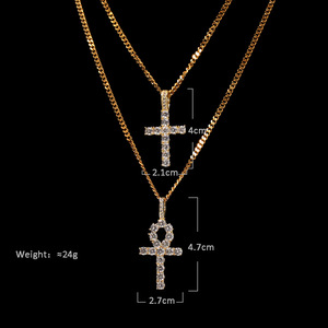 Copper inlaid zircon <b>cross</b> zircon Anhe pendant Ha set <b>cross</b>-flow men's jewelry - Product Image 3