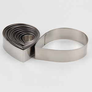 Moldes para cortar galletas de acero inoxidable, 11 Uds., moldes para Fondant en forma de lágrima, molde para cortar hojas de simulación de flores de azúcar en inglés # 0958N - Product Image 3