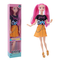 Poupée miniature de mode DIY de 30 cm, nouvelle couleur, emballée dans une boîte, figurine en plastique avec cheveux personnalisables, robe pour fille