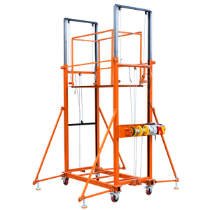 Platform Perancah Lipat 2M hingga 12M 500KG 300KG, Lift Konstruksi Tali Kawat Elektrik, <span class=keywords><strong>Hoist</strong></span> Hidrolik Otomatis - Product Image 4
