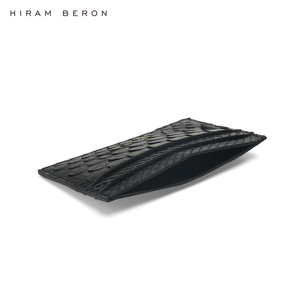 Tarjetero de Diseño Italiano de Cuero de Lujo Negro Premium de la Marca Personalizada Hiram Beron - Product Image 6