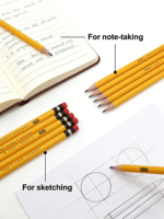 Ensemble de crayons à mine HB noirs, pointe robuste anti-casse, écriture fluide et claire, papeterie promotionnelle pour l'école, l'usage quotidien des étudiants