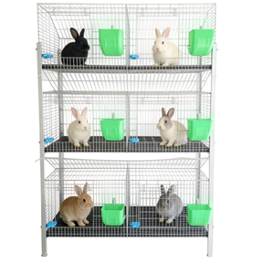Cage à lapins robuste en acier galvanisé de type H avec nichoir intégré pour des opérations d'élevage agricole à haute productivité - Product Image 4