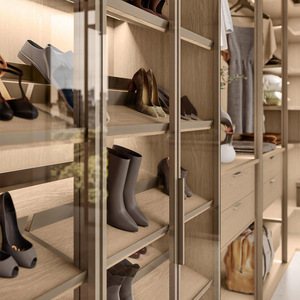 Armario de <span class=keywords><strong>ropa</strong></span> <span class=keywords><strong>Wish</strong></span> Cloakroom Furniture, armario vestidor negro con puerta de vidrio y luces LED - Product Image 6