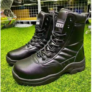TSB09 Winter <b>Working</b> Outdoor Duty Men All in <b>Leather</b> Tactical <b>Boots</b> with Ventilation Holes at Both Sides with Side Zip - Product Image 6