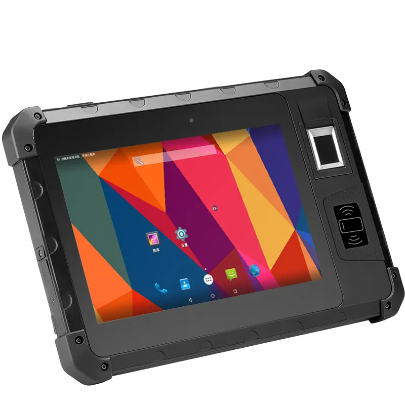 8 pouces Octa Core 4 + 64GB portable sans fil Wifi BlueTooth lecteur UHF 1D 2D lecteur de codes à barres Android 11 tablette industrielle robuste