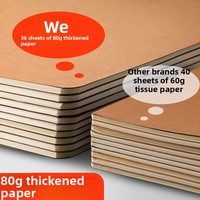 Cuaderno de Trabajo para Estudiantes B5, Cubierta Cosida de Cuero/Papel Kraft, 75g, 50-100 Páginas, Venta al Por Mayor