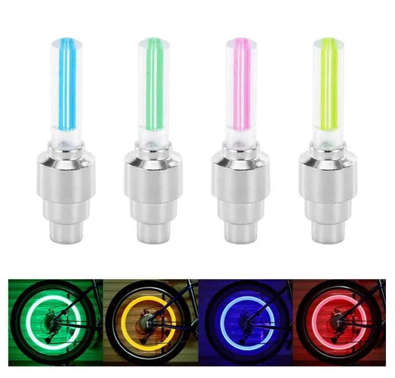 Waterproof Led Light Tire Valve Cap Bicycle Flash Light Mountain Road Bike Cycling Tyre Wheel Lights Led Neon Lamp Cover Wheel