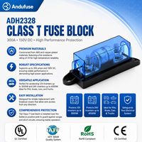 Bloc de fusibles 250V ADH2328-C2 Classe T 150VDC IR10KA avec boîtier en céramique et vis M8 pour onduleur, camping-car, yacht, protection de circuit à courant élevé