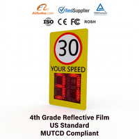 Panneau de signalisation routière solaire à LED pour limite de vitesse radar, imprimé UV 24h/24, alerte sonore, avertissement de sécurité, construction en acier, cinquième catégorie