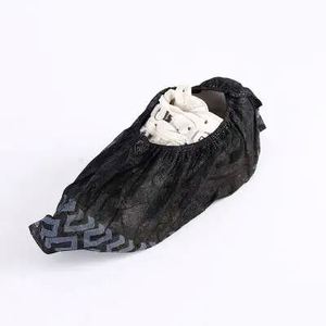 Stampa scarpe biodegradabili antistatiche 30 grammi copriscarpe monouso in tessuto Non tessuto nero con etichetta privata - Product Image 2