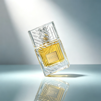 Flacons de parfum en verre transparent de luxe 30ml 50ml 100ml Forme cylindrique Impression sur écran Bouchon pulvérisateur Emballage élégant Flacon pulvérisateur