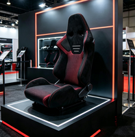 Siège de jeu simulateur de course S-R6 classique rouge enveloppé, avec support robuste