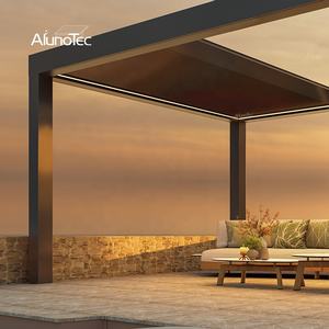 Биоклиматическая пергола AlunoTec с выдвижной крышей, алюминиевая, водонепроницаемая, с регулируемыми ламелями, моторизованная, для улицы - Product Image 2