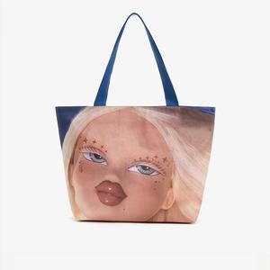 Sacs fourre-tout en toile recyclée personnalisés, sacs à main pour femmes, sac de plage portable avec logo brodé - Product Image 5