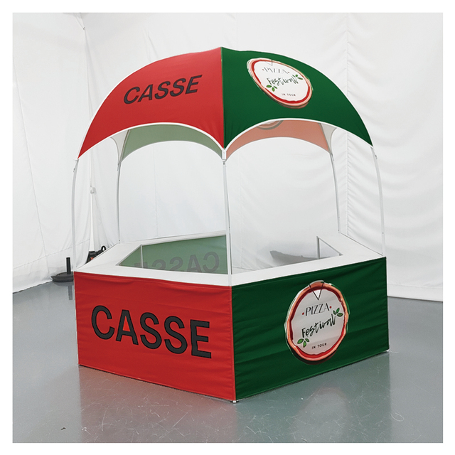 10x10ft Kiosk Canopy Booth Tent Trade Show Dome Tent with Removable Counter for Shop Sale
