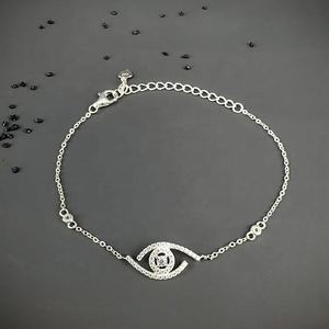 Fabrik Nazar Boncugu verstellbar Silber GRA Blue Evil Devil Eye VVS Moissan ite Charm Armbänder für Frauen - Product Image 6