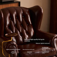 Fauteuil Cigare Vintage Américain, Canapé Simple en Cuir Véritable, Style Bar à Cigares 1919, Chaise Tigre pour Réception d'Hôtel/Club, Mobile