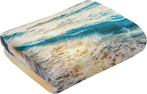 Tropical <span class=keywords><strong>Beach</strong></span> Ocean <span class=keywords><strong>Waves</strong></span> Seaside Scene Sunrise Theme Microfibra Suave Microfibra altamente absorbente Toalla de playa impresa digital - Product Image 2