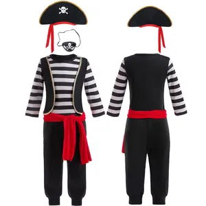 加勒比海盗武士万圣节服装主题嘉年华派对角色扮演儿童节服装与头骨帽眼罩