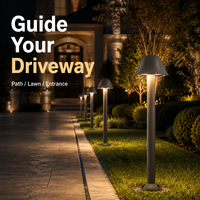 Lampadaire LED moderne en forme de champignon, anti-éblouissement, en aluminium, pour jardin, pelouse, villa, éclairage de chemin