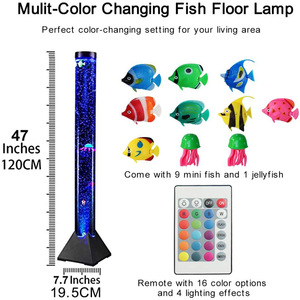 Aquarium Decoration Water Column Night Light Ambience Decorative <strong>Bubble</strong> LED Multi-color Artificial Jellyfish <strong>Fish</strong> Design <strong>Lamp</strong> - Product Image 2