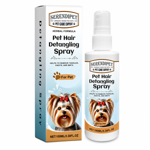 Spray démêlant bio personnalisé pour animaux de compagnie, sans rinçage, anti-nœuds, lissant et brillant pour chiens et chats, MOQ 200 - Product Image 1