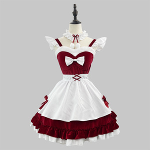 Velvet Maid Costume Claret Plus Size Cosplay Outfit Anime Role Play Winter 2024 - Product Image 2