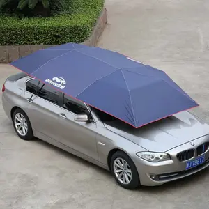DD2700 kundenspezifischer 4,5 M Autosonne-Schutz-Regenschirm automatische Außeneisolierung faltbarer tragbarer Autogeländer-Abdeckung-Sonnenschirm