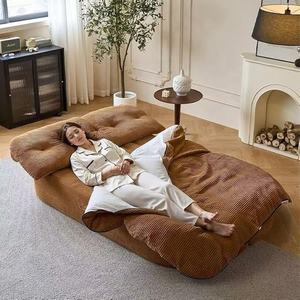 Canapé-lit <span class=keywords><strong>convertible</strong></span> en velours côtelé <span class=keywords><strong>terracotta</strong></span>, grand format, 2 places, avec dossier capitonné, pour salon et chambre à coucher - Product Image 2