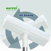 Brosse de nettoyage multifonctionnelle écologique Better Life en PP avec raclette, manche long et poils flexibles en microfibre