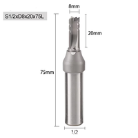 Fresa de tres filos con punta de carburo TCT para ranurar y cortar madera dura, madera maciza y aglomerado.