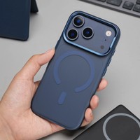 Étui transparent translucide mat de luxe pour iPhone 17 Air 17pro 17ProMax 16 15 Pro Max housse magnétique d'origine antichoc