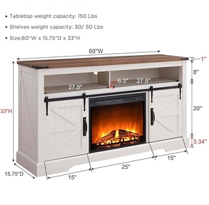 Puerta corredera Chimenea Soporte <span class=keywords><strong>de</strong></span> TV Casa <span class=keywords><strong>de</strong></span> campo Centro <span class=keywords><strong>de</strong></span> entretenimiento Consola multimedia rústica para sala <span class=keywords><strong>de</strong></span> estar - Product Image 3