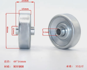 38mm 48mm kim loại Nylon slideway dây chuyền lắp ráp ròng rọc mang Bánh xe PVC con lăn Skate bánh xe thép băng tải đường sắt bánh xe - Product Image 3