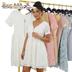 Robes Courtes en Coton Vintage pour Femmes KingAAA, Couleurs Assorties, Vêtements d'Occasion en Gros, Robes de Plage d'Été en Gros - Product Image 1