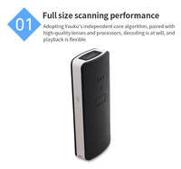 Mini scanner de code à barres à lumière rouge pensée sans fil pistolet de poche portable