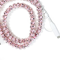 Câble de données USB décoratif imprimé papillon avec perles, multifonctionnel 3 en 1, cordon de charge et synchronisation pour téléphone portable