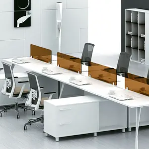 Il posto di <span class=keywords><strong>lavoro</strong></span> del personale della mobilia dell'ufficio progetta la scrivania del Computer di quattro persone con il gabinetto sotto la scrivania - Product Image 1