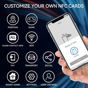 Có thể lập trình NFC 215 <span class=keywords><strong>tag</strong></span> có thể ghi CR80 504 byte thẻ kinh doanh thông minh Tương thích tất cả các IOS kiểm soát truy cập bộ nhớ 13.56MHz tần số - Product Image 5