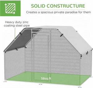 Grand poulailler économique en cage à volaille de plain-pied en plein air avec cadre en métal facilement assemblé pour la vente - Product Image 4