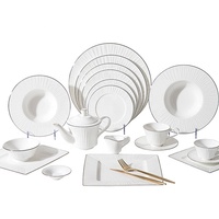 Service de table de luxe pour hôtel, assiettes à pâtes avec bordure argentée