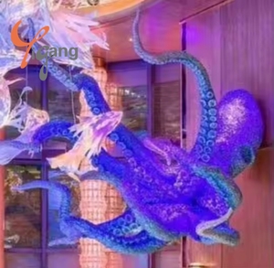 Su misura in fibra di vetro in resina di vetro a parete scultura di polpo a grandezza naturale <span class=keywords><strong>animale</strong></span> marino astratto per uso interno modello modello - Product Image 6