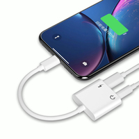 Offre Spéciale – Adaptateur Audio OTG 2-en-1 pour Casque, Prise Jack 3,5 mm, Coque Métallique, Câble Convertisseur de Charge pour iPhone, Blanc, En Stock, Court
